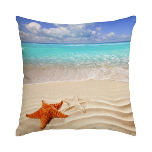 Bantal Persegi Motif Kehidupan Laut dari Linen/Viscose yang Dapat Disesuaikan, Desain Terbuka untuk Sofa Ruang Tamu - Gaya Sederhana Modern - Product Image 5