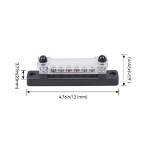 Barra de distribución de 6 vías, 150A, alta corriente, para vehículos marinos, yates, barcos, camiones, 12-48V, par rojo y negro con tornillos - Product Image 2