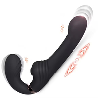 Vibromasseur Strap-on sans Sangle à 10 Vitesses, Double Vibration pour Femme, Jouet Sexuel Adulte pour Femme et Couple, Masseur Anal et de Prostate