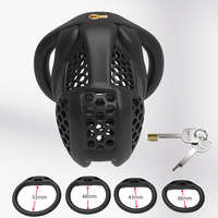 Nouvelle serrure de chasteté intégrée en nid d'abeille pour hommes, alternative à la cage, anneau, jouets sexuels pour adultes, modèle ZC020