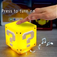 Lampu LED Kotak Hopanrel Super Bros Question Block, Lampu Tidur Sentuh, Cahaya Putih Hangat, Kabel USB, Akrilik, untuk Rumah