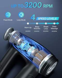 <span class=keywords><strong>Pistolet</strong></span> de <span class=keywords><strong>massage</strong></span> musculaire réglable pour le dos ergonomique, poignée extensible, 6 buses, soulagement de la douleur des tissus profonds, portable rechargeable - Product Image 3