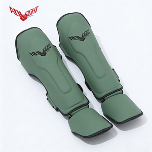 Protège-tibias durables ALLFIGHT 2026 pour adultes, couches de PU, autocollants, tailles S-XL, pour le combat - Product Image 5
