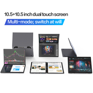 <span class=keywords><strong>Laptop</strong></span> Layar Ganda Label Pribadi Gratis 1920*1280 IPS 10.5+10.5 inci Layar Sentuh Intel N100 Quad Core <span class=keywords><strong>Laptop</strong></span> Bisnis Layar Sentuh - Product Image 2