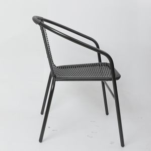 Interno-esterno <span class=keywords><strong>giardino</strong></span> <span class=keywords><strong>giardino</strong></span> Patio ristorante bistrot Rattan pila sedia da pranzo da esterno <span class=keywords><strong>poltrona</strong></span> impilabile - Product Image 3