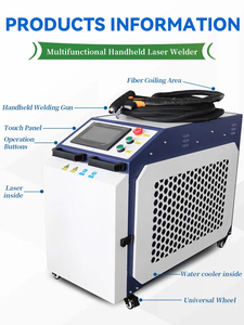Machine de soudage, découpe et nettoyage au laser 4 en 1 Sup 23T, tête laser portable 1500W - Product Image 1