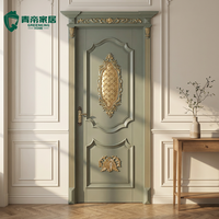 Porte en bois massif blanc ivoire français de luxe sur mesure, élégante, avec sculpture baroque, pour chambre de villa, portes battantes intérieures en bois avec cadre