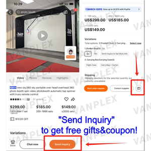 Plataforma giratoria superior Sky <span class=keywords><strong>360</strong></span> para fotomatón con control remoto para cámara de smartphone, iPad, opción de truss 3M 4M, venta al por mayor - Product Image 6