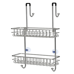 Estante de almacenamiento para ducha de la mejor calidad, conjunto de <span class=keywords><strong>accesorios</strong></span> de champú colgante para <span class=keywords><strong>baño</strong></span> de vidrio, estante organizador Caddy <span class=keywords><strong>sin</strong></span> perforación - Product Image 2