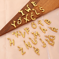 Tarnish Free Trendy Waterproof Jewelry 26 English Letters A-Z Stainless Steel Alphabet Charms Initial Bubble Name Letter Pendant