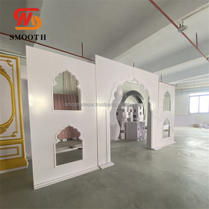 Toile de fond de mariage moderne personnalisée lisse arc de toile de fond en acrylique blanc pour la décoration de mariage - Product Image 2