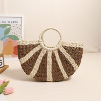 Sac à main en paille interchangeable, style bohème chic personnalisable, expression de style