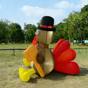 Decoración Inflable <span class=keywords><strong>de</strong></span> <span class=keywords><strong>Pavo</strong></span> <span class=keywords><strong>de</strong></span> 1.5 Metros para Acción <span class=keywords><strong>de</strong></span> Gracias con Sombrero <span class=keywords><strong>de</strong></span> Peregrino y <span class=keywords><strong>Cola</strong></span> Colorida con LED para Fiestas Navideñas en el Jardín - Product Image 3