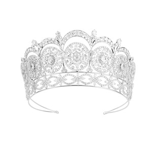 ROMANTIQUE Grand Luxe Pageant Accessoires De Cheveux De Mariage Couronne <span class=keywords><strong>Miss</strong></span> Univers Diamant Zircon <span class=keywords><strong>Diadème</strong></span> - Product Image 3