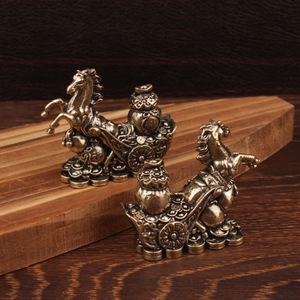 Brass Lucky Horse Gourd Ornament 2Pcs Feng Shui Home <b>Office</b> Decoration - Product Image 3