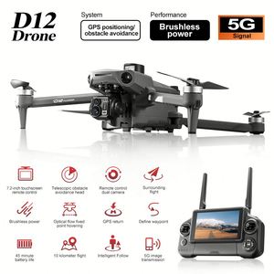 Dron D12 RC 4K con Gimbal Profesional de 3 Ejes, Transmisión Digital, Evitación de Obstáculos Láser, 28 Minutos de Vuelo, Juguetes de Dron - Product Image 6
