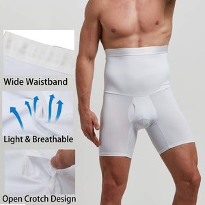 Prix usine hommes ventre contrôle Shorts taille haute sous-vêtements minceur Shapewear corps Shaper jambe Boxer slips - Product Image 3