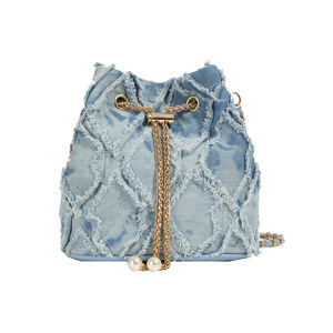 <b>Medium</b> Size Women's Canvas Tassel Decorated Shoulder <b>Bag</b> Diamond Pattern Drawstring Closure Crossbody <b>Bag</b> - Product Image 1