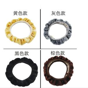 Plush Steering Wheel Cover Beige 38cm Warm Winter Non Slip Car Accessory - Product Image 4