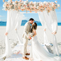 Voile de fenêtre extérieure, voile de scène de mariage, décoration de fond de scène de mariage, voile de décoration de mariage, rideau de mariage