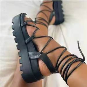 2021 Fashion <strong>Lady</strong> Sandales Bandage Lace-up Platform Roman Talons Femmes Sandalias Mujer <strong>Flat</strong> Women <strong>Sandals</strong> for Women - Product Image 1