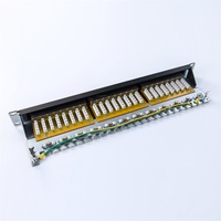 Panel Patch RJ45 Cat6 UTP 24 Port 1U 19 Inch untuk Rak Server