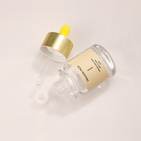 Flacon compte-gouttes en verre transparent à paroi épaisse de 30 ml pour sérum facial, huile essentielle, emballage cosmétique pour soins de la peau