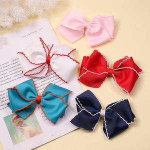 Aksesoris Rambut Anak Perempuan, Jepit Rambut Pita Grosgrain Pink, Jepit Rambut Bayi untuk Anak-Anak - Product Image 2