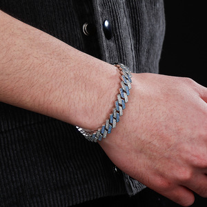 Cadena Cubana de 10 mm Personalizada con Circones, Brazalete de Hierro Unisex Estilo Hip-hop - Product Image 3