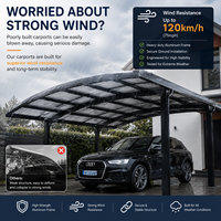 Abri double pour véhicules en métal, qualité commerciale, étanche, robuste, pour parkings