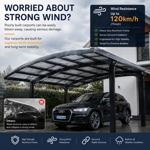 Abri double pour véhicules en métal, qualité commerciale, étanche, robuste, pour parkings - Product Image 4