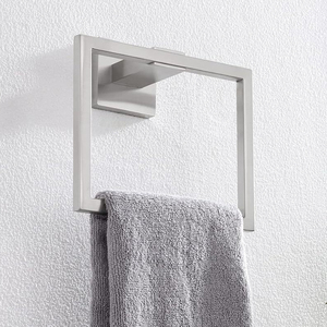 YOHAN Porte-serviettes mural carré en acier inoxydable brossé argent mat noir pour salle <span class=keywords><strong>de</strong></span> bain - Product Image 5