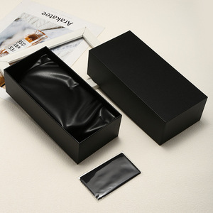 Wholesale Custom Black Leather Waterproof <b>Glasses</b> <b>Case</b> 3 Pieces Set with Color Box and Cloth by PLAYMAX - Product Image 1