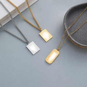 Religious Islam Muslim Jewelry Custom Engraved Arabic Quran Muslim Necklace Gold Stainless Steel Pendant Necklace Jewelry Sets - Product Image 1