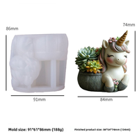 Moule en silicone Candyer Licorne pour bougie, pot en plâtre, idéal pour la décoration d'ornements d'aromathérapie DIY à la maison, moule pour pot de fleurs en ciment