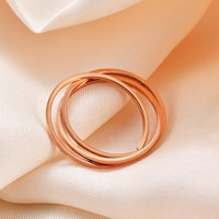 Dreifach Ineinandergreifende Rollringe aus Edelstahl Paarringe Rotierender Anti-Angst-Ring Unisex Modeschmuck