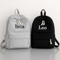 Mochila de pana Bordado Logo Escuela Mochilas de algodón para niñas Niños Escuela de viaje