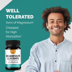 Miglior glicinato di magnesio 400mg con quercetina supporta il rilassamento e la salute muscolare 120 capsule integratore alimentare - Product Image 4