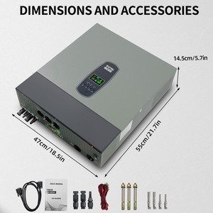 De kho chứa kết nối lưới Thuế năng lượng mặt trời lai đôi MPPT 11000W 48V 230V biến tần sóng sin tinh khiết trên hệ thống năng lượng mặt trời - Product Image 2