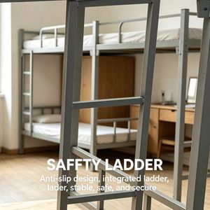 <span class=keywords><strong>Lit</strong></span> <span class=keywords><strong>superposé</strong></span> <span class=keywords><strong>en</strong></span> acier moderne sur mesure, directement de l'usine, avec barrière de sécurité <span class=keywords><strong>et</strong></span> échelle, idéal pour dortoir scolaire ou chambre à coucher. - Product Image 3