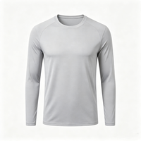 Vente en gros de t-shirts de sport à manches longues personnalisés pour hommes, 100% polyester, à séchage rapide, anti-transpiration, vêtements de sport en gros pour équipes, OEM