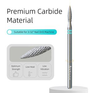 رؤوس حفر أظافر صغيرة من HYTOOS بتصميم الماس، رأس كروم روسي لتنظيف الجلد الميت وتحضير الأظافر - Product Image 2