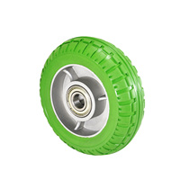 Roue pivotante HAOJIA en caoutchouc vert haute élasticité, à double roulement à billes silencieux, avec noyau en aluminium robuste, 6X2, directement de l'usine