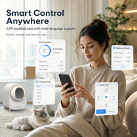 Bac à litière intelligent pour chat en ABS écologique personnalisable, contrôle par application, nettoyage automatique, facile à nettoyer, grande capacité, anti-odeurs