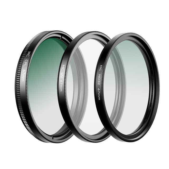 For 3in1 Camera Filters Kit with CPL UV & ND32 Filters Glass 52mm/67mm Sizes Aluminum Alloy Frame