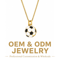Collar con Colgante de Balón de Fútbol 3D en Tono Dorado Brillante, con Paneles Esmaltados y Cadena de Caja, Joyería de Moda para Mujer, Regalo