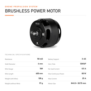 U3 KV700 12N14P มอเตอร์ไร้แปรงถ่านแบบ Outrunner แรงขับ 1.8 กก. พร้อมเพลาขนาด 4 มม., มอเตอร์โดรน 80W สำหรับมัลติคอปเตอร์ UAV 3-4S - Product Image 2