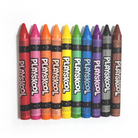 Crayons de cire écologiques non toxiques pour enfants, lot de 10 couleurs, 1*9,5 cm, crayons de peinture artistique dans une boîte personnalisée