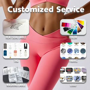 Xu hướng Khỏa Thân cảm giác chéo đàn hồi dây thắt lưng thể thao xà cạp hình chữ V Nâng cao eo ngoài trời tập luyện yoga quần - Product Image 3