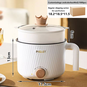 Marmite électrique multifonctionnelle antiadhésive avec couvercle en verre trempé pour usage domestique, hôtelier et extérieur, capacité de 1,8 L - Product Image 4